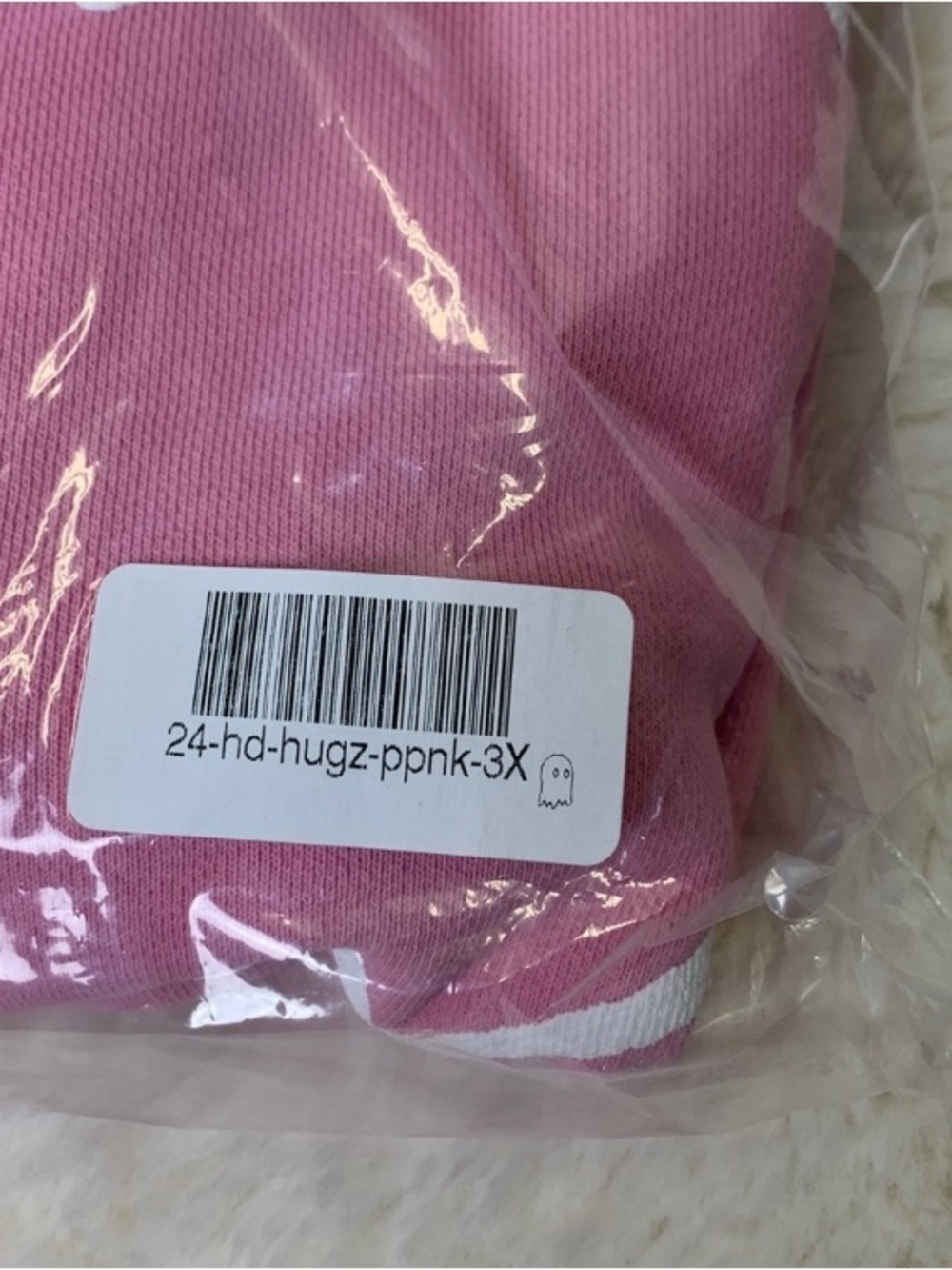 NWT Lonely Ghost x Hugz Heavyweight Pink Hoodie Limited Edition Size XXXL - Picture 4 of 5